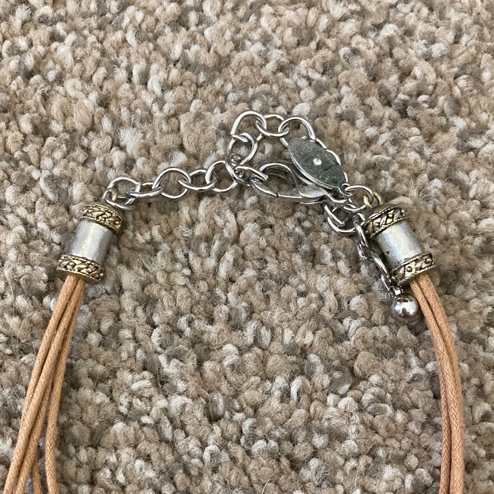 Chic Gold and Tan Pendant Necklace - Picture 3 of 4